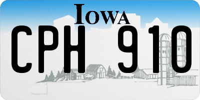 IA license plate CPH910