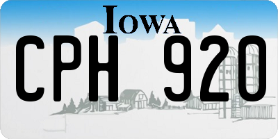 IA license plate CPH920