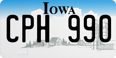 IA license plate CPH990