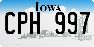 IA license plate CPH997