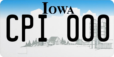 IA license plate CPI000
