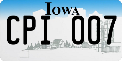 IA license plate CPI007