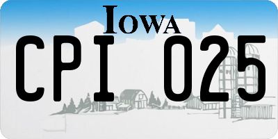 IA license plate CPI025