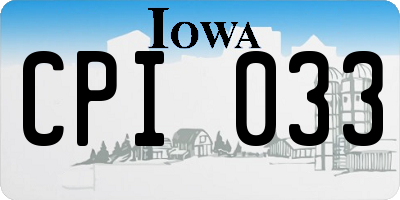 IA license plate CPI033