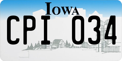 IA license plate CPI034