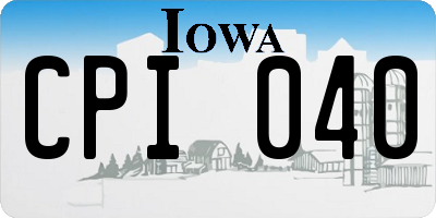 IA license plate CPI040