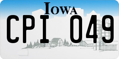 IA license plate CPI049