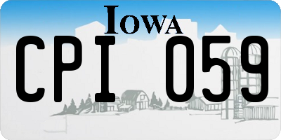 IA license plate CPI059