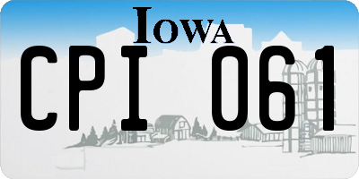 IA license plate CPI061
