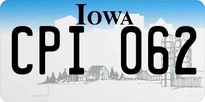 IA license plate CPI062