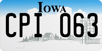 IA license plate CPI063