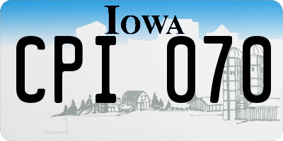 IA license plate CPI070