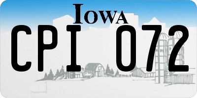IA license plate CPI072