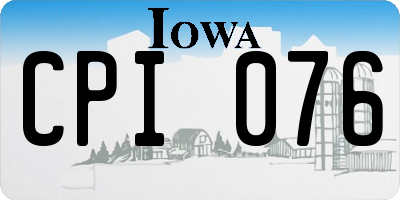 IA license plate CPI076