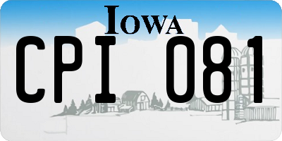IA license plate CPI081