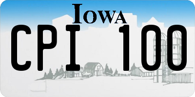 IA license plate CPI100