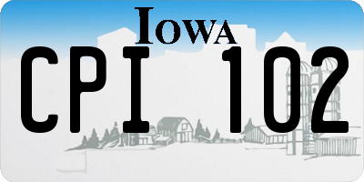 IA license plate CPI102