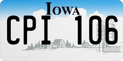 IA license plate CPI106