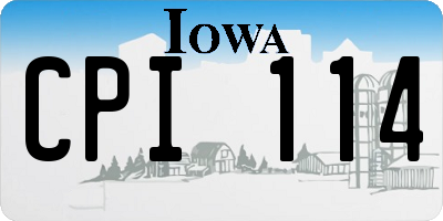 IA license plate CPI114