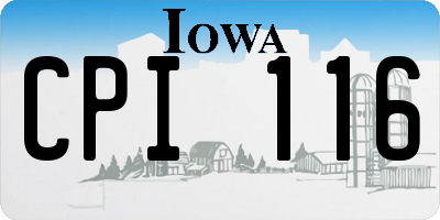 IA license plate CPI116