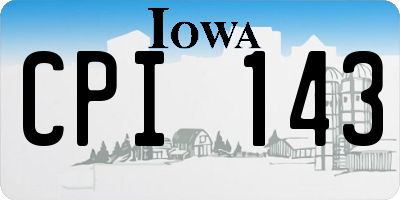 IA license plate CPI143