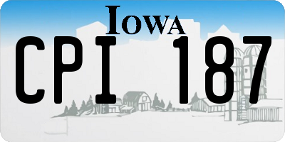 IA license plate CPI187