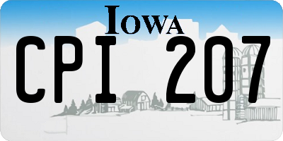 IA license plate CPI207