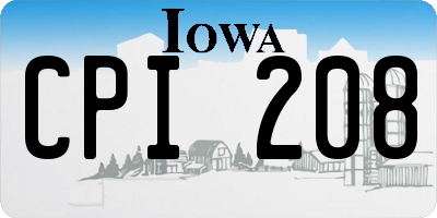 IA license plate CPI208