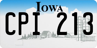 IA license plate CPI213