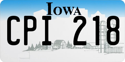 IA license plate CPI218