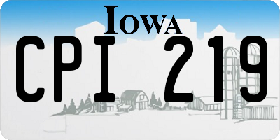 IA license plate CPI219