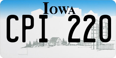 IA license plate CPI220