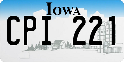 IA license plate CPI221