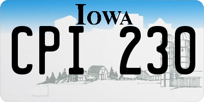 IA license plate CPI230
