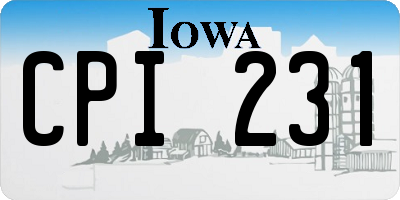 IA license plate CPI231