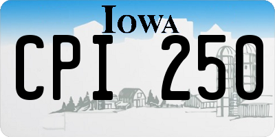 IA license plate CPI250