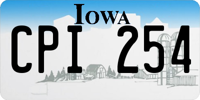 IA license plate CPI254