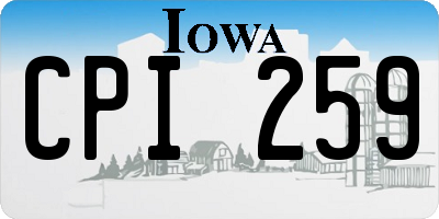 IA license plate CPI259