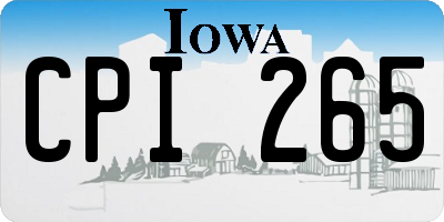 IA license plate CPI265