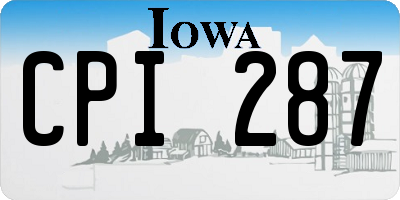 IA license plate CPI287