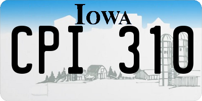 IA license plate CPI310