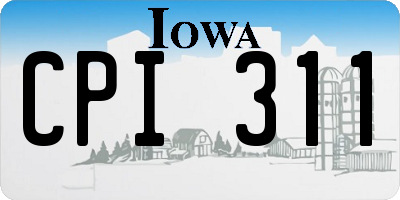 IA license plate CPI311