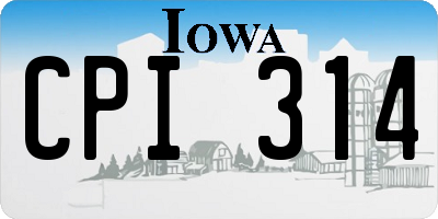IA license plate CPI314