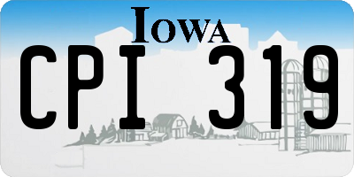 IA license plate CPI319