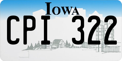 IA license plate CPI322