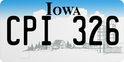 IA license plate CPI326