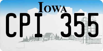 IA license plate CPI355