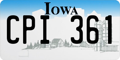 IA license plate CPI361