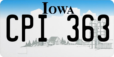 IA license plate CPI363