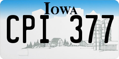 IA license plate CPI377